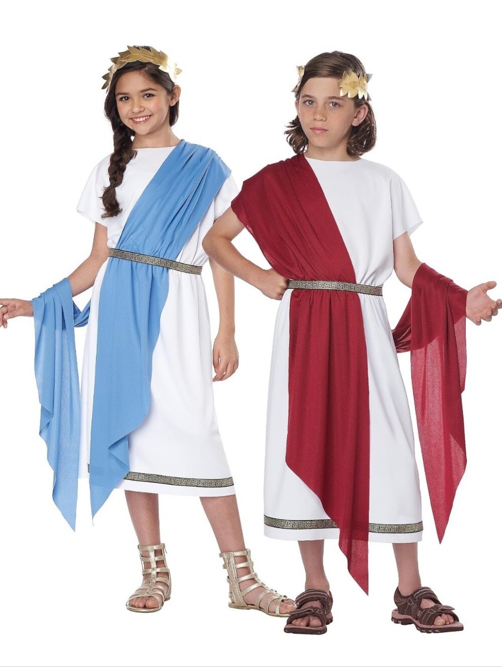 NWOT California Costume Kids Halloween Unisex Grecian Toga Sz L